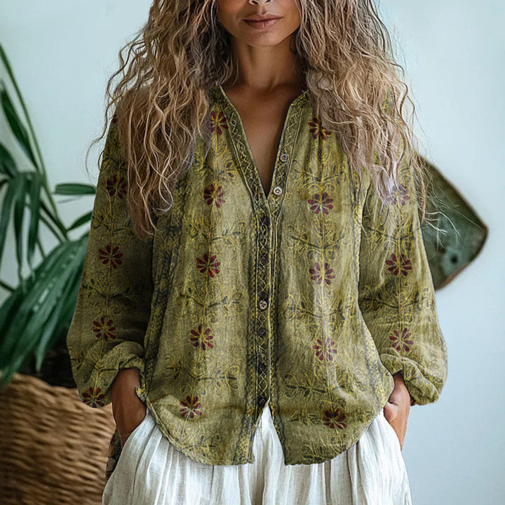 Sofía – Blusa casual con estampado natural