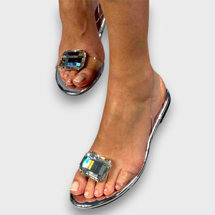 Lucienne – Sandalias de Cristal Transparentes