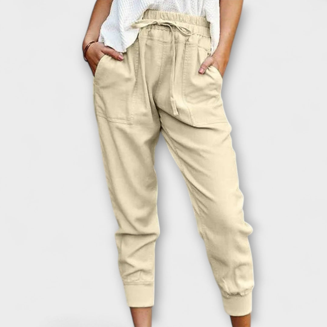 Blaire – Pantalones ligeros de lino con mezcla de algodón