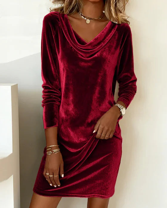 Rosa | Vestido de Terciopelo de Corte Suelto