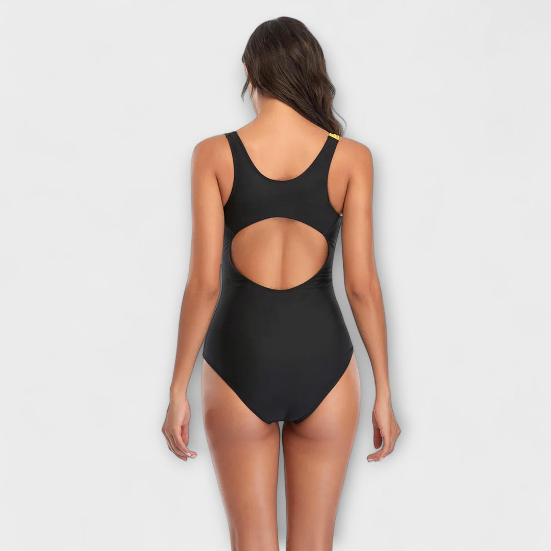 Maillot de Baño Una Pieza Deportivo con Corte en la Espalda
