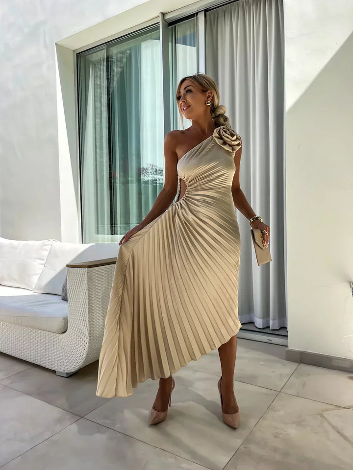 Eya™ | Elegante Vestido Maxi Floral de Un Hombro