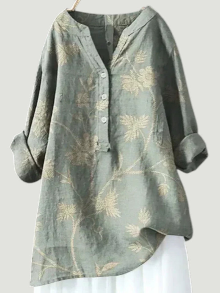 Elidi™ | Blusa de lino transpirable y cómoda con botones