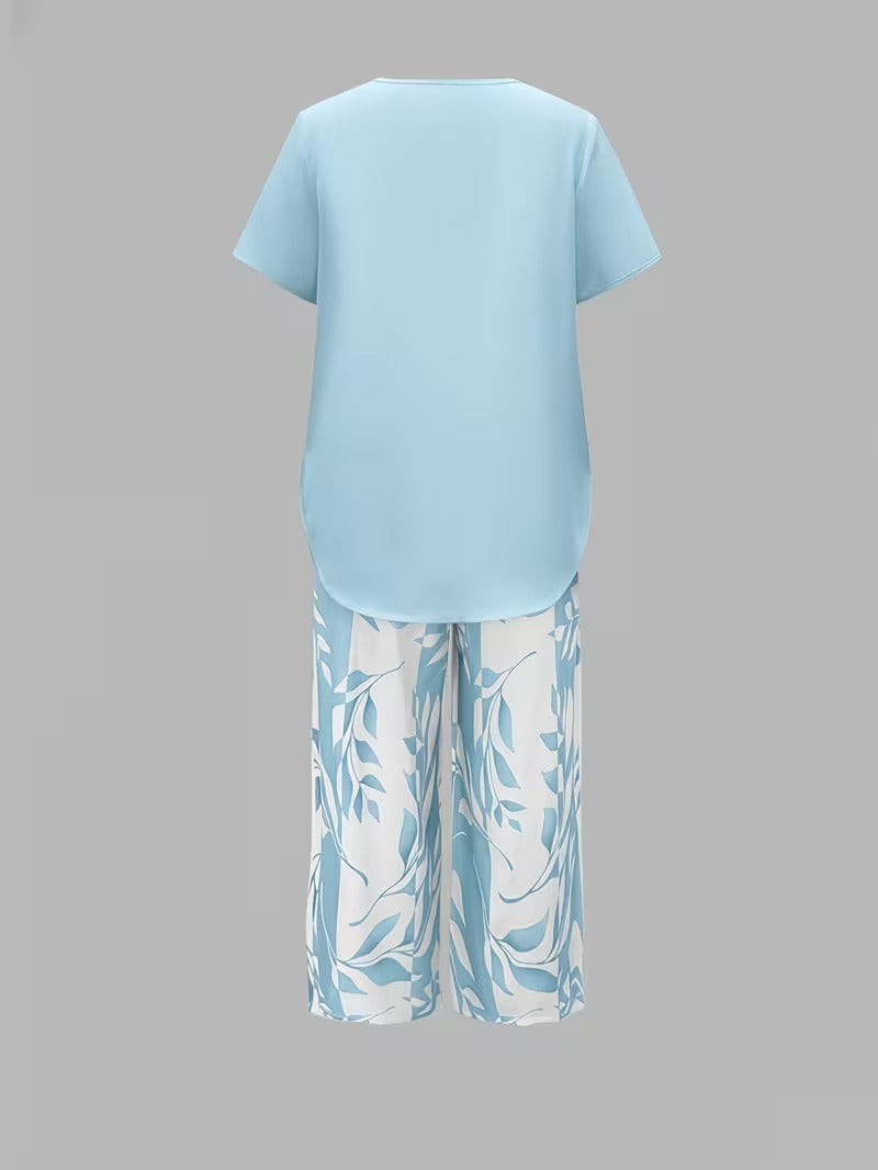 Arvessa | Conjunto de Dos Piezas con Estampado de Hojas