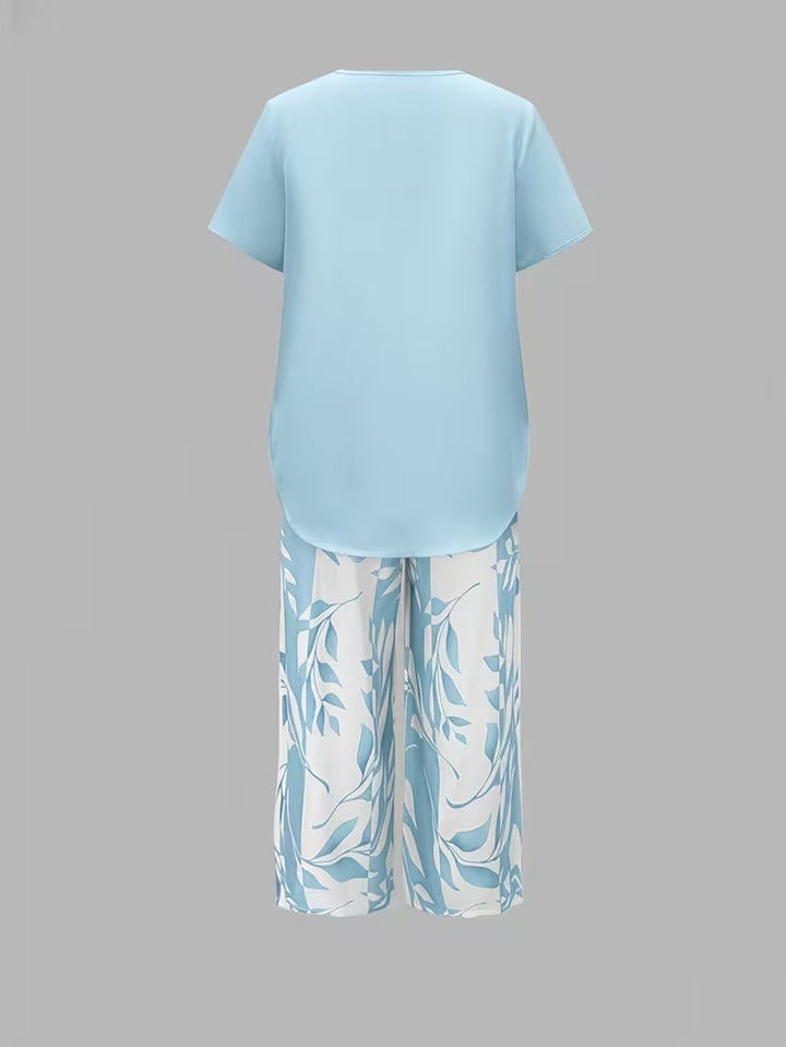 Arvessa | Conjunto de Dos Piezas con Estampado de Hojas