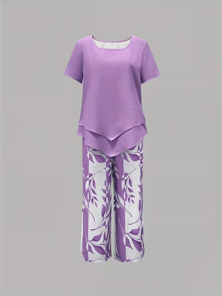 Arvessa | Conjunto de Dos Piezas con Estampado de Hojas
