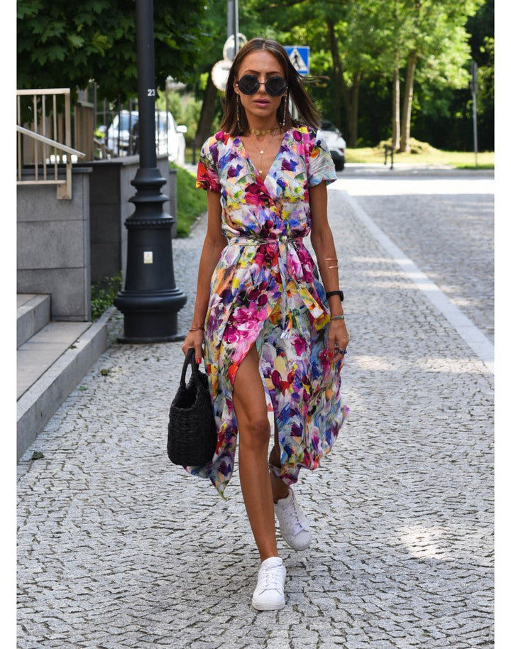 Tzahalit™ | Vestido Floral con Escote en V Estiloso
