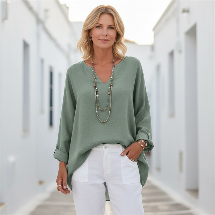 Alegra™ | Camisa Elegante con Botones y Corte Largo