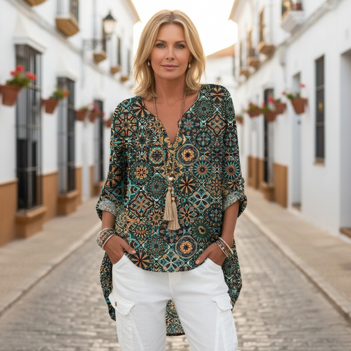 Alegra™ | Camisa Elegante con Botones y Corte Largo