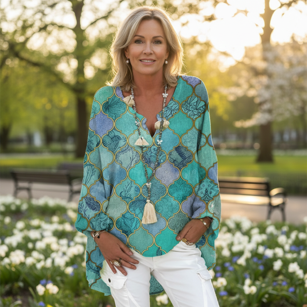 Alegra™ | Camisa Elegante con Botones y Corte Largo