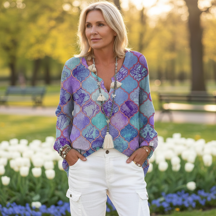Alegra™ | Camisa Elegante con Botones y Corte Largo