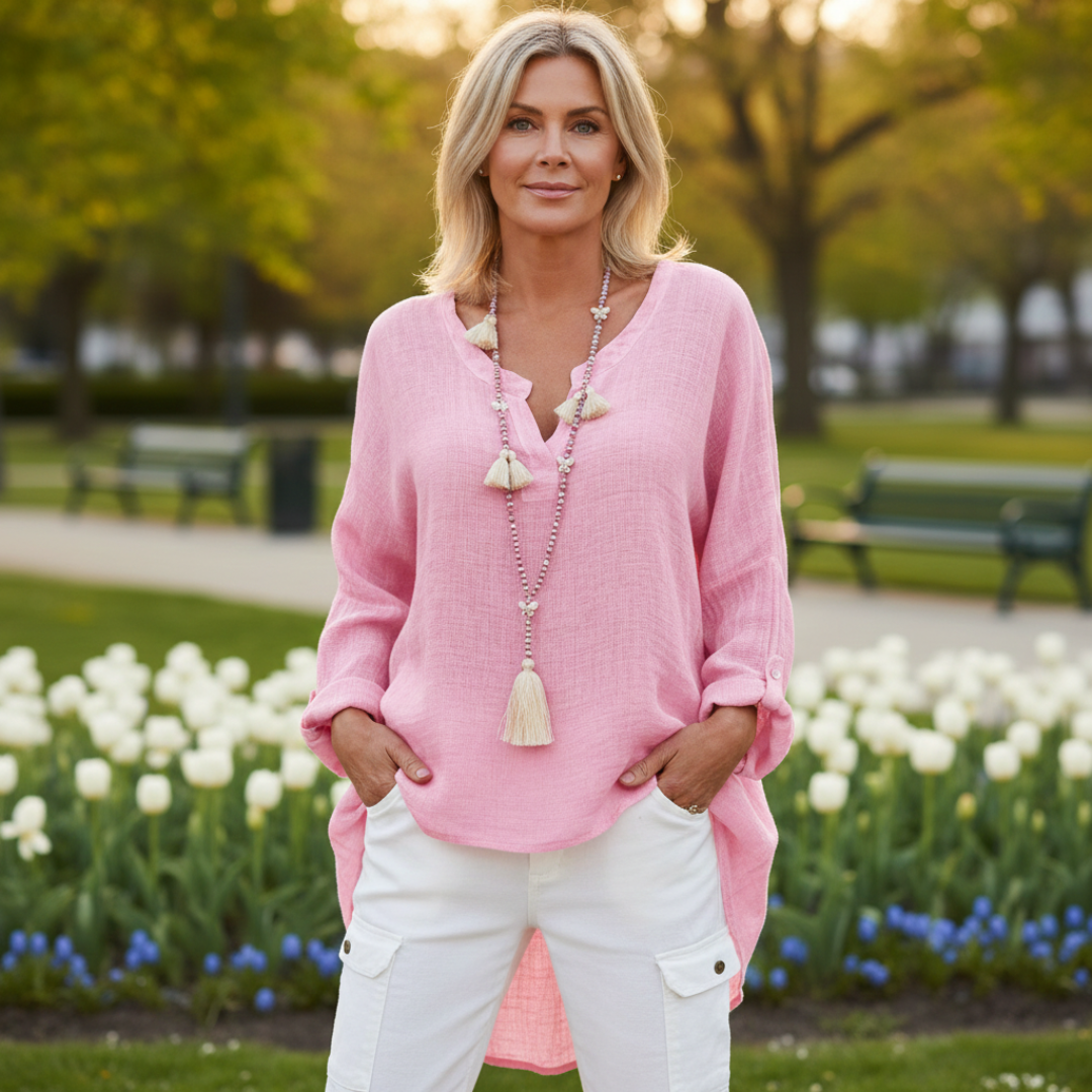 Alegra™ | Camisa Elegante con Botones y Corte Largo