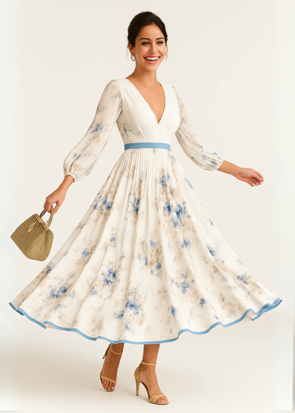 Paz™ | Vestido Maxi Plisado Floral Atemporal