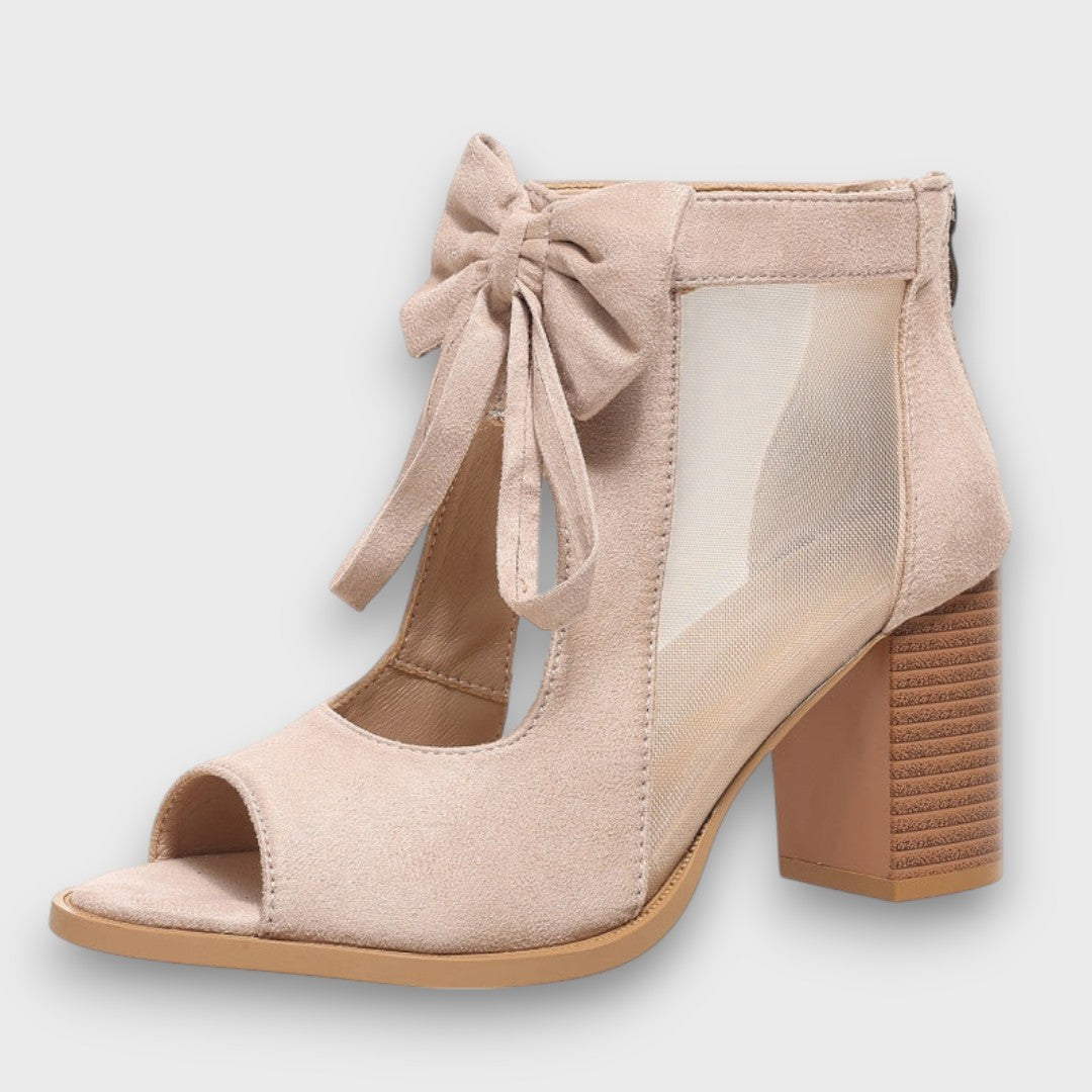 Alviera – Sandalias Elegantes con Lazo y Tacón Bloque