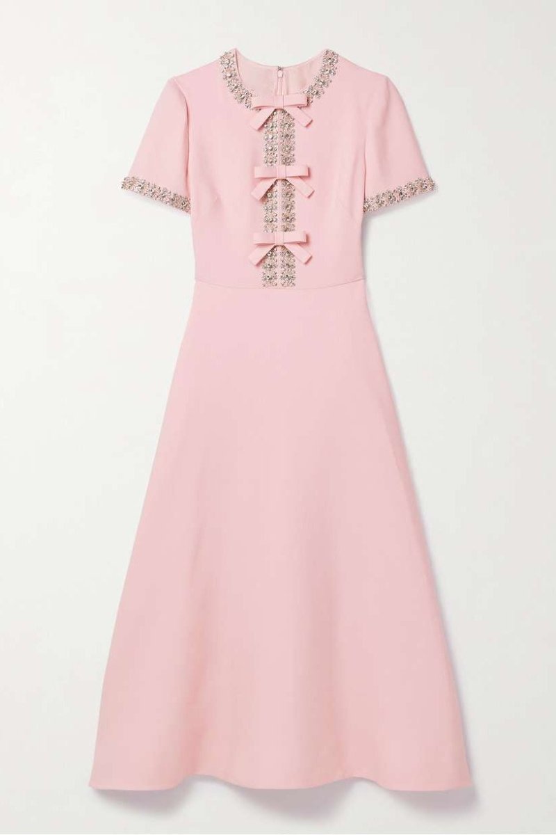 Vestido Midi con Lazo Zoe y Adornos de Cristal