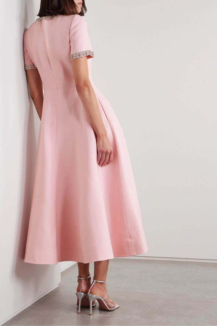 Vestido Midi con Lazo Zoe y Adornos de Cristal